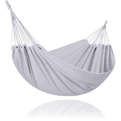 SUNCREAT Tree Hammocks for Outside, Double Hammocks 2 Person Heavy Duty for Trees, Light Gray - color: Light Gray, size: X-Large