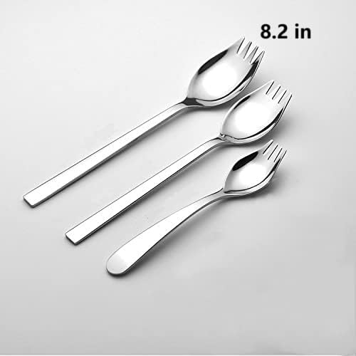4-pack Stainless Steel Sporks for Everyday Use,Camping Hiking Heavy Duty Flatware set,8.2-inch,7.6-inch,5.9-inch (8.2 inch) - size: 8.2 inch