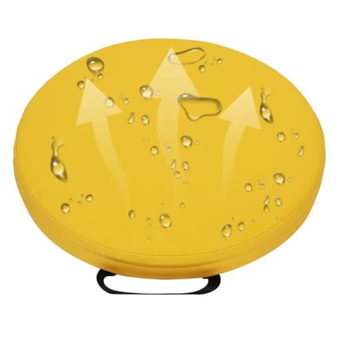 Round Floor Cushions, 2 inchs Thick Round Floor Pillow with Handle, Outdoor Waterproof Leather Seat Cushion, Flexible Seating for Classroom Elementary, Daycare, Preschool, Playroom, 40CM, Yellow - color: Yellow, size: 15.75inchs