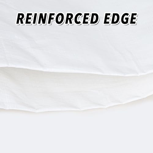 CARTMAN Finished Size 10x12 Feet 10 Mil White Heavy Duty Poly Tarp, Multipurpose Protective Cover, UV Resistant, Waterproof Poly Tarpaulin with Reinforced Edges Tarpaulin with Reinforced Edges - color: White/10mil, size: 10'×12'