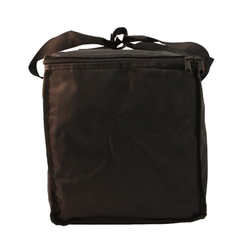 Chef Approved 12 x 12 Food Delivery Bag | Heavy Duty Insulated Soft-Sided Hot Cold Sandwich Carrier with Zipper Closure for Restaurant Shopping Grocery | Square Shape, 12"W x 12"D x 15"H, Nylon, Black - color: Black