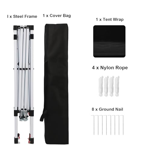 Northroad 8X8 FT Pop Up Canopy, Outdoor Instant Canopy Tent w/Carrying Bag, Portable Gazebo Shelter for Wedding Party,Commercial Event,Patio,Garden,Beach -Black - color: Black-3Y, size: 8x8