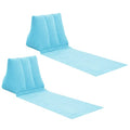 2X Inflatable Outdoor Sun Bath Beach Mat Pillows Flocking Beach Chairs with Backrest Inflatable Lounger for Portable Travel Camping - color: Skyblue