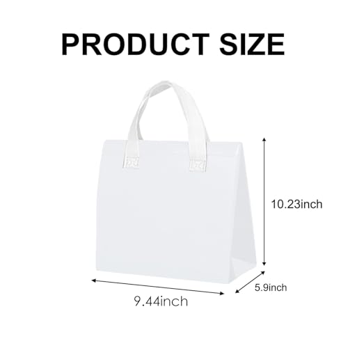 25 Pcs Insulated Take Away Bags Bulk - 6 x 9.5 x 10 Inch Thermal Take Out Bags - Thermal Insulation Cooler Bags - Disposable for Hot and Cold Food, Food Delivery (White) - color: White