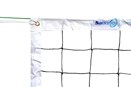 Sanung Volleyball Net with Steel Wire for Indoor and Outdoor Gardens Campus Backyard Swimming Pool Park Beach Portable Game Standard Size (32 FT x 3FT) Poles Not Included