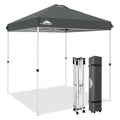 EAGLE PEAK Pop Up Canopy Tent with Wheeled Carry Bag, 8 Stakes, 4 Ropes, Easy Set Up Tent Canopy, 6.6x6.6 ft, Gray - color: Gray, size: 6.6x6.6