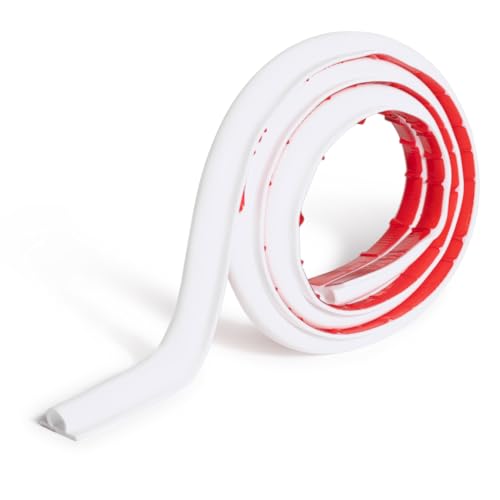 Rubber Bond TV Cord Hider Cable Protector - Strong Self Adhesive Wall Cord Cover Cable Hider - Low Profile Cable Management Wall Cord Concealer Cable Raceway - color: White, size: 4 Feet, style: 1 Cord