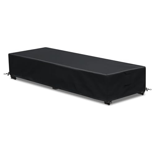Waterproof Patio Lounge Chair Cover 1 Pack Outdoor Chaise Lounge Covers 600D Weather Resistant Material, UV Protection, Windproof Design Outside Furniture Covers 80" x 28" x 14" H,Black - color: Black, size: 1 Pack (80"L x 28"W x 14"H)