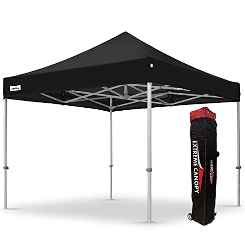 Extreme Canopy Commercial Heavy Duty Aluminum Instant Popup Canopy Tent (Black, 10ft x 10ft) - color: Black, size: 10ft x 10ft