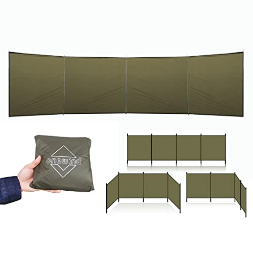 Onewind Camping Windbreak, Versatile Wind Blocker Light Water Proof Silnylon Camping Windscreen, Outdoor Windshield for Winter Hiking Beach Backpacking and Picnic, 19.7"*55", No Poles Included - style: Without Poles
