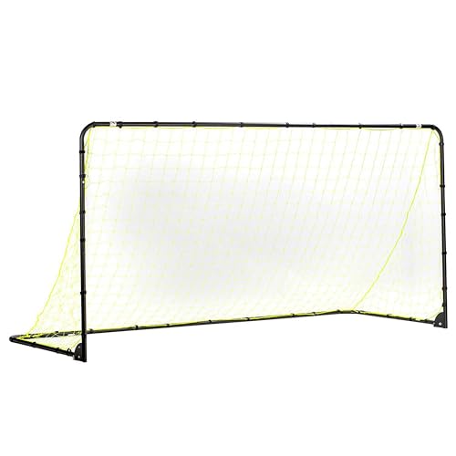 Franklin Sports Competition Soccer Goals - Backyard Portable Steel Soccer Goals - Adult + Youth Soccer Goal with Net + Ground Stakes Included - Multiple Sizes + Colors - color: Black, style: Folding 10' x 5'
