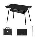 Naturehike Tactical Camping Table with Adjustable Height, Collapsible Table Lightweight with Carry Bag for Camping, Travel expeditions, Hiking, Picnics, BBQs & Beach Trips - color: Black