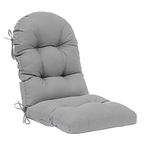 QILLOWAY Outdoor High Back Chair Cushion for Adirondack, All Weather Rocking Chair Cushions Thick Padded Replacement for Patio Furniture,Grey - color: Grey