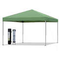 10x10 Pop Up Canopy Tent, Outdoor Instant Sun Shelter - Green, Included 1 x Rolling Storage Wheeled Bag, 4 x Guylines, 8 x Stakes - color: Basic Green