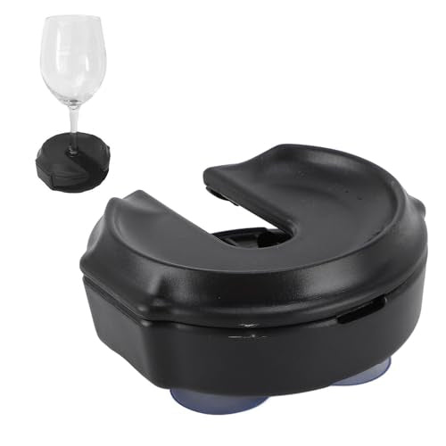 Ejoyous Outdoor Portable Wine Glass Holder, Versatile Wine Glass Base Rack, Strap Attachment Adjust, 3 Fixed Suckers, Prevent Spills, for Boats Picnics Patio
