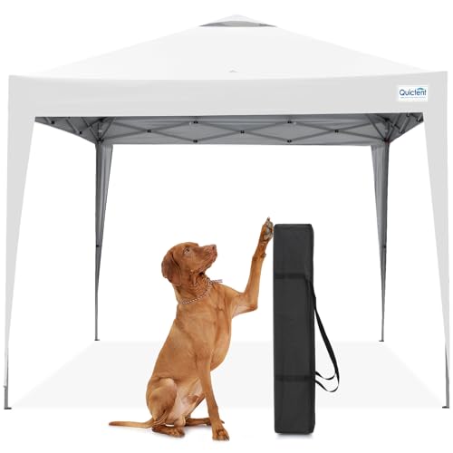 Quictent 10x10 Pop Up Canopy Tent Without Sidewall, Instant Setup Gazebo for 1 Person, Portable & Compact, Waterproof & UV Protection, Ideal for Camping, Beach, Parties, and Outdoor Events - color: White, size: 10x10 without Sidewall