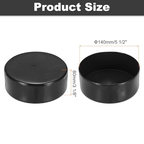 uxcell 140mm (5 1/2") ID Rubber End Caps, Round Vinyl Plug Insert Plastic End Caps for Tubing, Fence, Pipe Post, Furniture, Railing, Black, 80mm Height - color: Black, size: 140mm(5 1/2") x 80mm H
