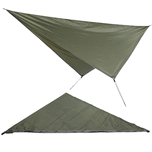 Waterproof Camping Tarp, Camping Cover with Rhombus Pattern, 360x290cm Multifunction Sun Shade Canopy for Beach Hammock Tent, Includes Storage Bag and Wind Ropes (OD Green) - color: Od Green