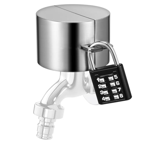 Abaodam Outdoor Hose Bib Lock with Coded Padlock Weather Resistant Faucet Lock Cover for Garden and Home Easy Installation 2.95X2.95X2.16In Water Spigot Protector Secure Outdoor Faucet