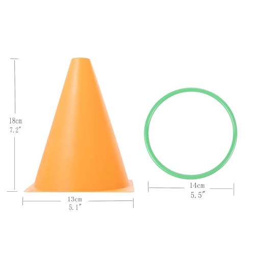 Generic 30 pcs Carnival Games Set Plastic Colorful Cones Ring Toss Combo Set Outdoor Carnival Games for Kids Adults Birthday Party Outdoor Throwing Games