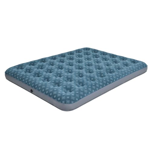 DIMAR GARDEN Queen Size Air Mattress Inflatable Bed Sleeping Pad for Camping, Patterned Flocking Blue - size: Queen