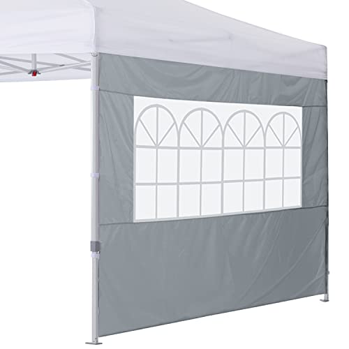 COOSHADE Instant Canopy SunWall 10x10 Canopy SideWall for Pop up Canopy Tent, 1 Pack Sidewall with Church Window Only, Grey - color: Gray, size: 10x10-Church Window