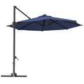 10ft Cantilever Patio Umbrella with Base - 360° Rotation & Adjustable Tilt - Heavy-Duty Waterproof Canopy - Rust-Resistant Aluminum Frame - Windproof Offset Sun Shade for Garden, Deck, Pool, or Backyard - Grey or Beige - color: Navy Blue