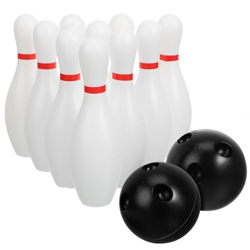 Toddmomy Kids Mini Bowling Set with 10 Pins & 2 Balls, Indoor Outdoor Sports Toy for Toddlers Ages 3-6, Educational Family Games for Boys Girls, Party Favors Birthday Gift (6.3in Tall)