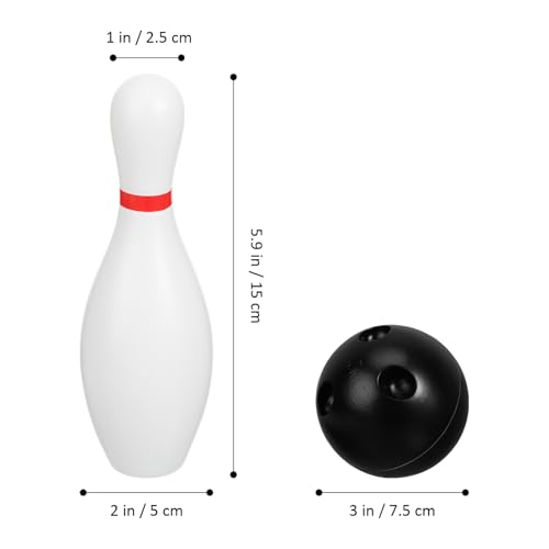 Toddmomy Kids Mini Bowling Set with 10 Pins & 2 Balls, Indoor Outdoor Sports Toy for Toddlers Ages 3-6, Educational Family Games for Boys Girls, Party Favors Birthday Gift (6.3in Tall)