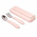 ASOMIC Premium 316 Stainless Steel Toddler Utensils with Silicone Handles & Travel Case, Kids Spoon & Fork Set for Toddler Self Feeding at Daycare, Preschool & School, BPA-Free, Dishwasher Safe - color: Blush