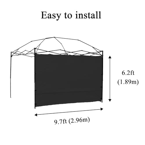Canopy SunWall, 10x10ft Pop Up Canopy Sidewall for Instant Canopy Tent Gazebos, 1 Pack Sidewall Only Dark - color: Dark