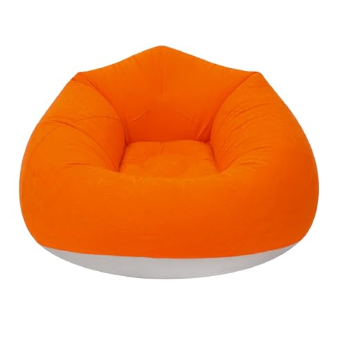 9 Pack Inflatable Bean Bag Chairs with 2 Air Pumps, Folding Portable Inflatable Lazy Sofa Inflatable Comfy Chair for Adults Kids Suit for Dorm Gaming Room-Orange - color: Orange