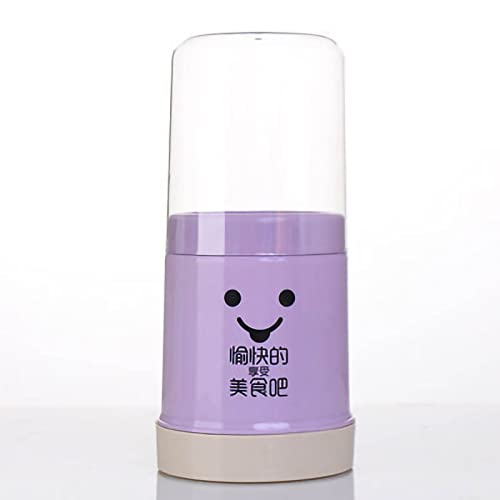 Cute Utensil Holder, Chopstick Holder Storage with Lid Plastic Kitchen Counter Utensil and Cutlery Holder With Removable Base Silverware Holder for Camping Picnic BBQ Party (Purple) - color: Purple