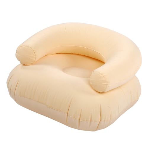 Yoidesu Inflatable Couch with Pump, Easy Setup, Ultralight, Blow up Lounger Chair, Suitable for Hiking, Camping, Beach, Festivals, Lightweight Air Sofa for Relaxing Anywhere (Beige) - color: Beige