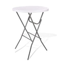 Lakhow Cocktail Table 28in Folding Round High Top Indoor Outdoor with Removable Legs, Tall Bistro Foldable Bar Height Table for Parties, Patio, Backyard, Dining Room, Events, Black- 1PCS - size: 28''×43''/1PC