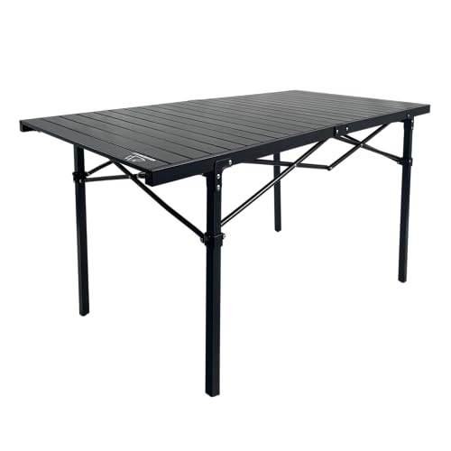 MOUNTAIN SUMMIT GEAR Heavy-Duty Roll-Top Table for Camping - Portable Aluminum-Top Folding Table with Steel Frame by Caddis Sports, Inc. (Extra Large) - size: X-Large