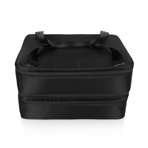 PICNIC TIME Double Decker Casserole Tote, 2-Layer Potluck Casserole Carrier, Insulated Thermal Food Carrier, Insulated Casserole Carrier, (Black) - color: Double Decker - Black