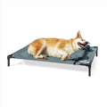 Coolaroo Pro Elevated Dog Bed with HeatShield Fabric – Advanced Cooling Raised Cot for Medium & Large Breeds, Easy-Clean, Low-to-Ground Access, Bonus Bolster Pillow – Pacific Crest Blue - color: Pacific Crest Blue, size: Large
