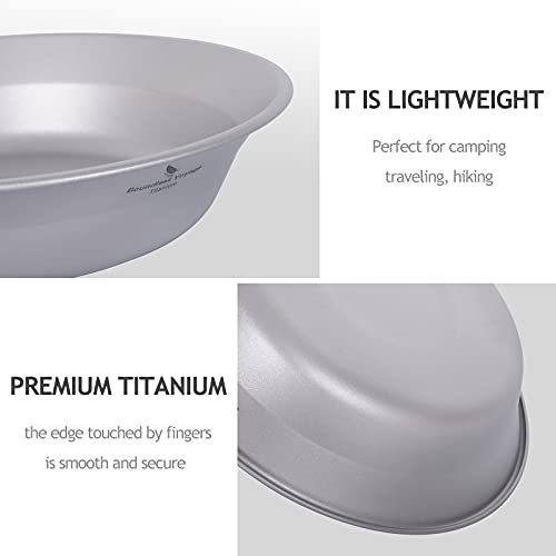 iBasingo Titanium Camping Bowl 174mm Deep Ultralight Backcountry Dining Bowl for Backpackers | 67g Fireproof Cookware | Boil Water Directly Over Flame (Ø174x130x37mm) Ti1112T - color: Bowl-Ti1112T