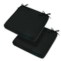 Magpie Fabrics Indoor Outdoor Waterproof Square Chair Cushion, 18" x 18" x 2.5", 2 Pack, Water Resistant Seat Cushions, for Patio Garden Office, Black - color: Black