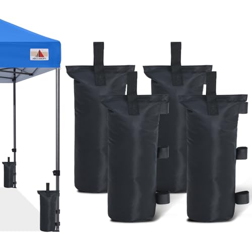 ABCCANOPY Canopy Weights Set of 4-120LBS Sand Bags Upgraded for Pop up Tent, Weight Bags for Outdoor Gazebo, Trampoline, Pergola, Black (Without Sand) - color: Black, size: 120lbs