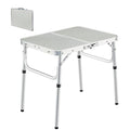 REDCAMP Small Folding Camping Table,2ft Portable Aluminum Outdoor Small Foldable Table Adjustable Height Lightweight for Picnic Cooking Beach - size: 24''L x 16'' x 19"(2 heights10"/19")