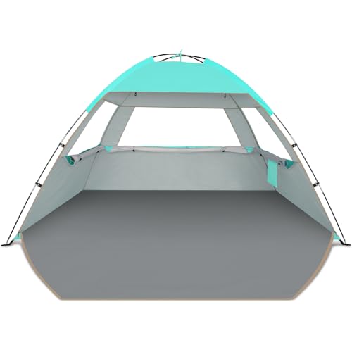 Venustas Beach Tent Sun Shelter for 3/4/6/8 Person, UPF 50+ UV Protection Beach Canopy, Lightweight and Easy Setup Cabana, Portable Shade Tent - color: Crystal Mint, size: 3 Person
