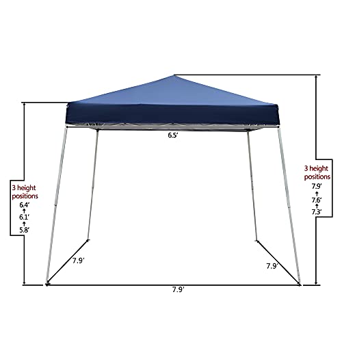 2.5x2.5m Outdoor Pop Up Canopy Tents,Portable Instant Folding Shelter Gazebos,Waterproof Beach Tents,Easy Up Instant Commercial Canopy Tent,with Carry Bag,for Garden Camping Wedding Party BBQ (Blue) - color: Blue, size: 2.5x2.5m