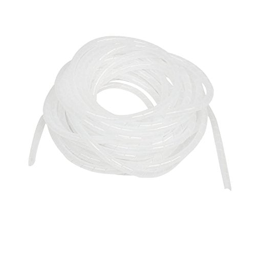 Spiral Cable wrap, 49FT Wire wrap,0.39 inch Spiral Cable Wraps for Cords Covers Bundle Sleeve Hose for Computer, Power,PC, Audio & Video Electrical Wire Organizer RoHS Black White - color: White, size: Dia 10mm-length15m