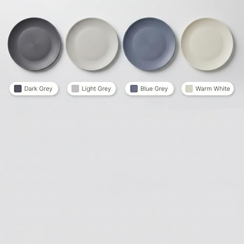 AOYITE Plastic Dinner Plates Reusable, Unbreakable Salad Plates set of 12, BPA Free Microwave & Dishwasher Safe Party Plate for Any Occasion, BBQ, Travel, Events - color: Neutral Tones
