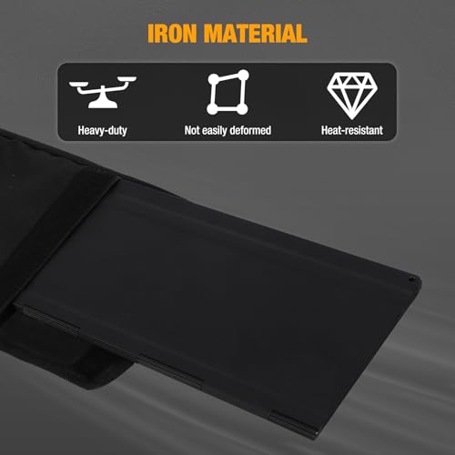 23.6 Inch Extra Tall Camping Stove Windscreen - Heavy Duty 8-Panel Folding Design for Butane Burners and Grills, Camp Stove Windshield for Camping, Hiking, Picnic - color: Black Iron
