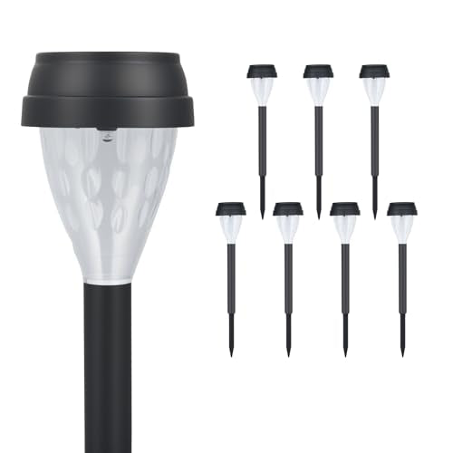 ELUTENG Solar Ground Lights 8 Pack Solar Lights Outdoor Waterproof Auto On Off Solar Garden Lights Landscape Lighting for Outside Patio Pathway Yard Lawn Driveway Deck Step Walkway, Colorful Lanterns