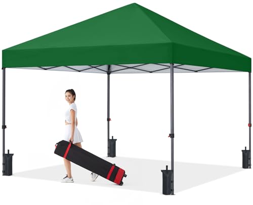 COOSHADE Durable Easy Pop Up Canopy Tent 10x10Ft, Forest Green - color: Forest Green, size: 10x10Ft