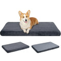 EMPSIGN Stylish Dog Bed Mat Dog Crate Pad Mattress Reversible (Cool & Warm), Water Proof Linings, Removable Machine Washable Cover, Firm Support Pet Crate Bed for Small to XX-Large Dogs, Grey - size: M(29"*18"*3")